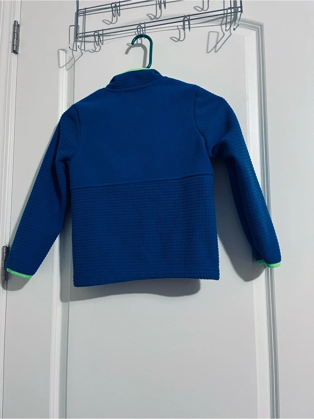 Lands' End Kids' Navy Zip Swim Rashguard with Lime Trim
